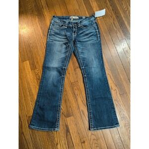 BKE Buckle Culture Bootcut Light Distressed Womens Stretch Jeans 28 R Acid Fade